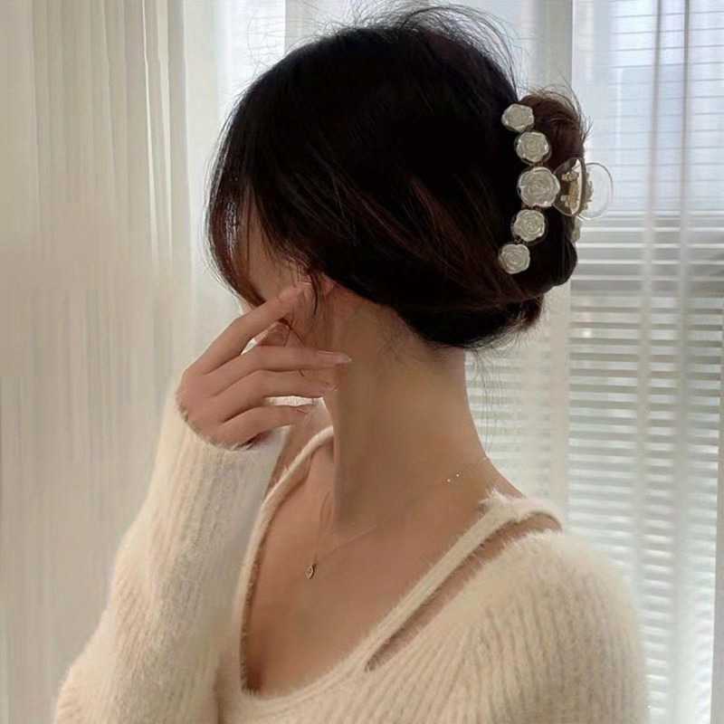 1pc Camellia Crab Hair Pins Hair Pins for Women Party Luxury Hair Claw Women Hair Clips Hair Accessories