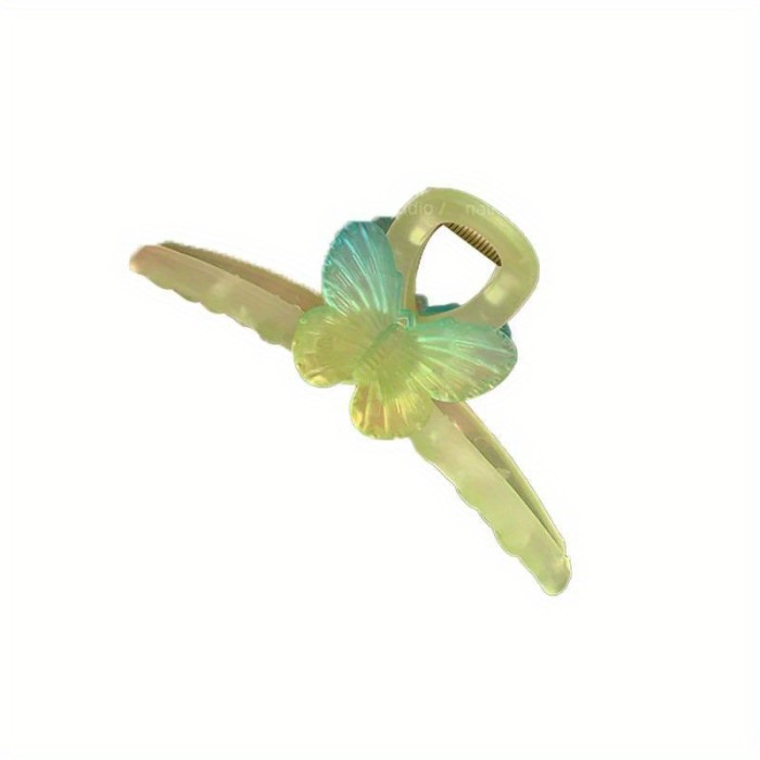 1pc Green Butterfly Large Shark Hair Claw Clip - Resin, No Power Needed, Durable Hair Accessories for Women, Ideal for Anniversaries & Special Occasions, Hair Claw Clip