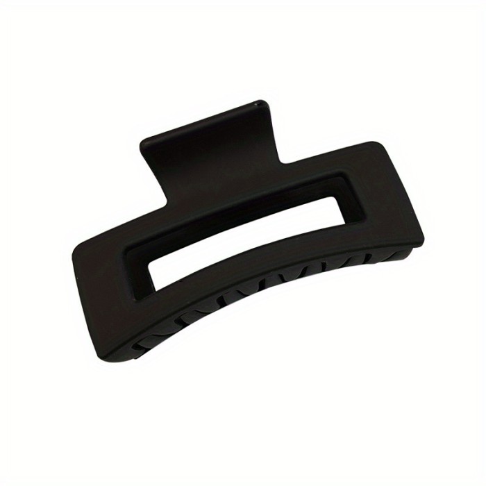 1pc Black Hair Clip For Women, High Ponytail Holdier, Back Head Clip, Small Shark Claw Hairpin Headwear Clip Mette Texture