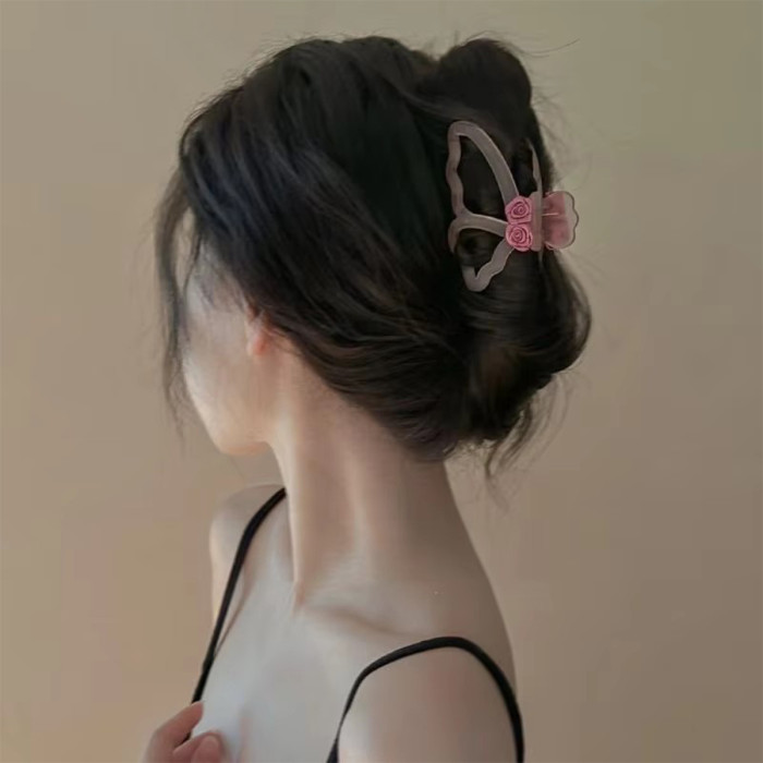 1pc Korean Hairstyle Claw Clip - Pastel Pink, Ponytail Holder, Non-Slip Hair Grip for Women & s, Elegant Floral Hair Accessories for Everyday, Parties, Formal Events - Lightweight & Travel-Friendly, Cute Hair Accessories, Party Hairpiece, Decorative Hairpiece, Travel Accessory, Sweet Style, Fashion Lovers
