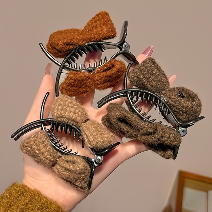 New Style Hair Clips 2pcs Round Hair Clips | Female Butterfly Hair Grabber New Style Bun Hair God Artifact Hair Volume Clip Headwear Back Of The Head Hair Card Hair Accessories