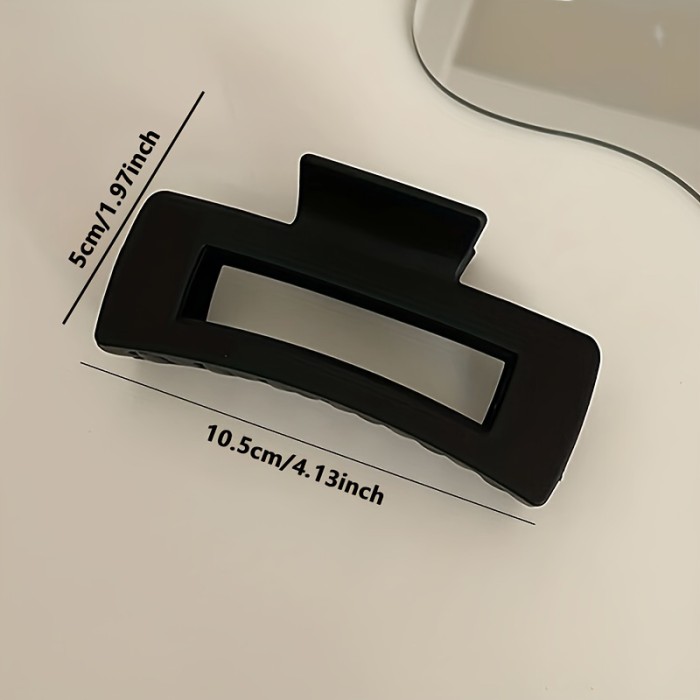 1pc Black Hair Clip For Women, High Ponytail Holdier, Back Head Clip, Small Shark Claw Hairpin Headwear Clip Mette Texture