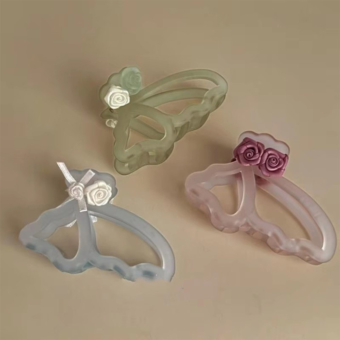 1pc Korean Hairstyle Claw Clip - Pastel Pink, Ponytail Holder, Non-Slip Hair Grip for Women & s, Elegant Floral Hair Accessories for Everyday, Parties, Formal Events - Lightweight & Travel-Friendly, Cute Hair Accessories, Party Hairpiece, Decorative Hairpiece, Travel Accessory, Sweet Style, Fashion Lovers