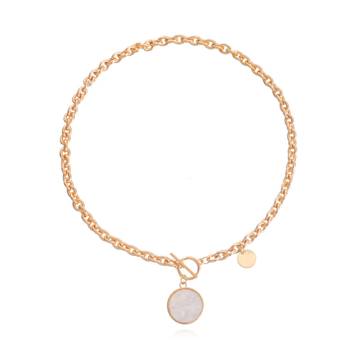 Design Stitching Chain Imitation Pearl Beads Pendant Necklace Female Choker Collar Jewelry for Women