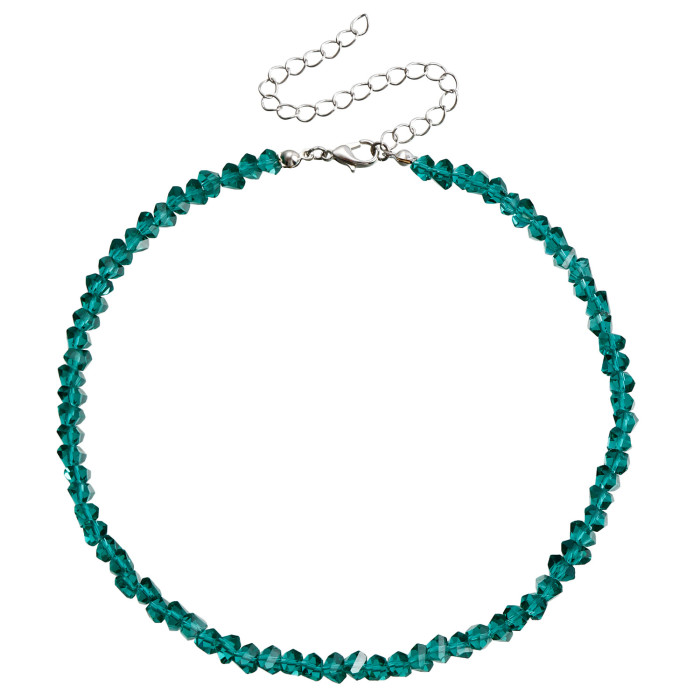 Trendy Handmade Woven Bead Black Crystal Necklace Women's Jewelry