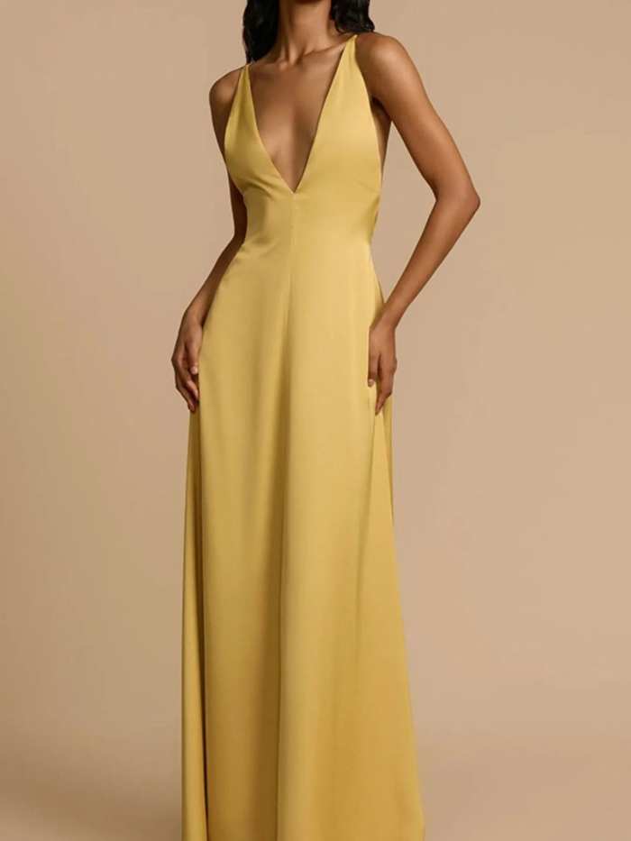 Deep V-Neck Maxi Dress