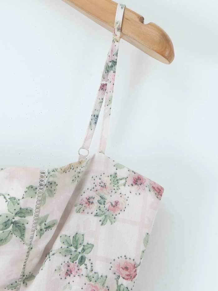 Floral Print Square Neck Maxi Cami Dress