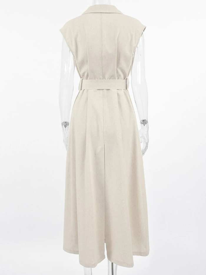 Tie Waist Cap Sleeve Maxi Dress