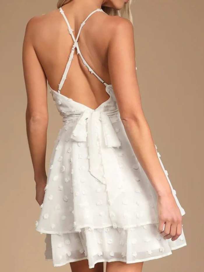 Swiss Dot V-Neck Cami Dress