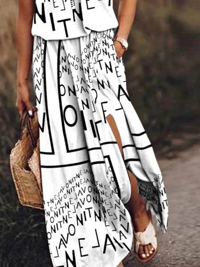 Full Size Half Zip Sleeveless Maxi Dress with Side Slit Plus Size