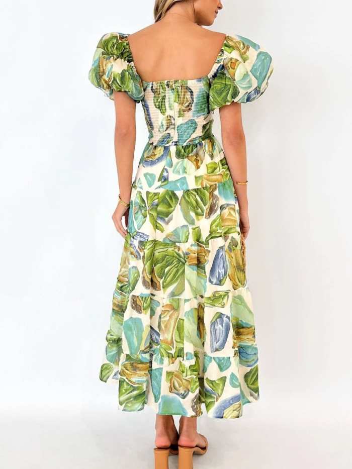 Off-Shoulder Floral Tiered Dress with Ruffle Details