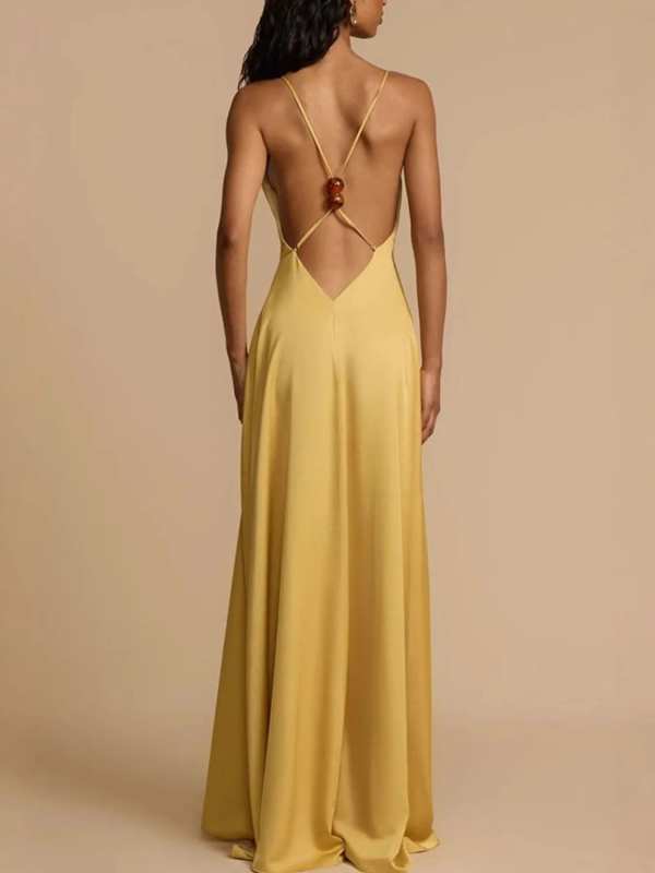 Deep V-Neck Maxi Dress