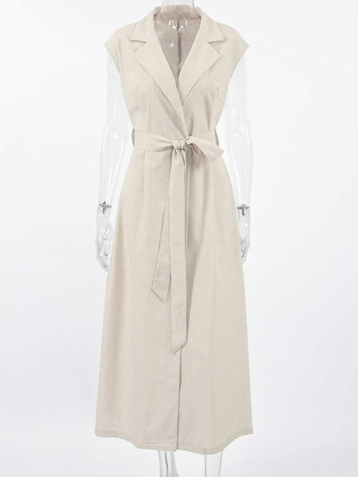 Tie Waist Cap Sleeve Maxi Dress