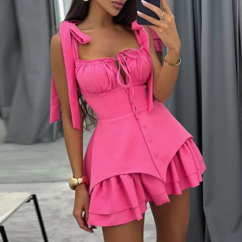 Women's Solid Color A-Line Mini Dress