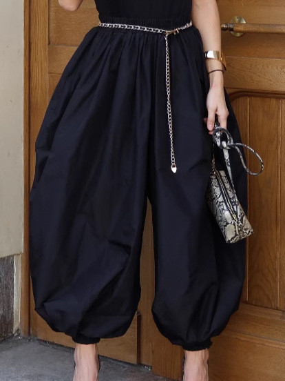 Women's Casual Solid Color Loose Bloomers