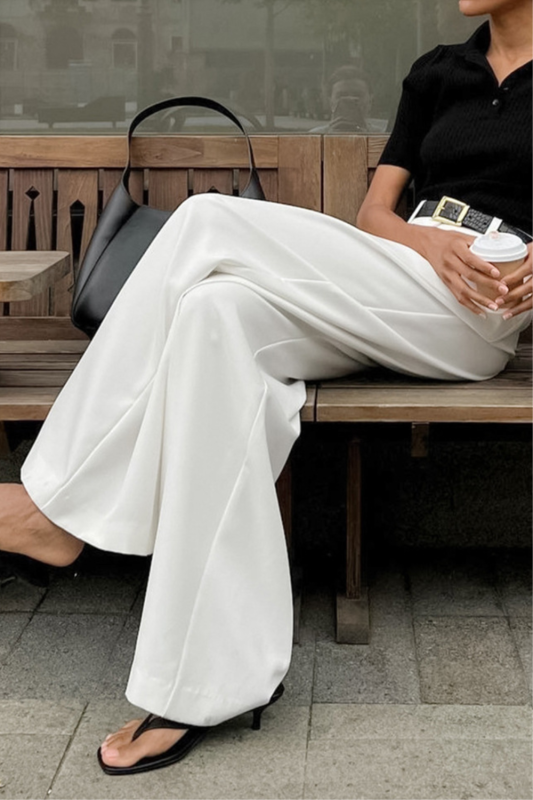 Women's Elegant Casual Fashion White Loose Pants