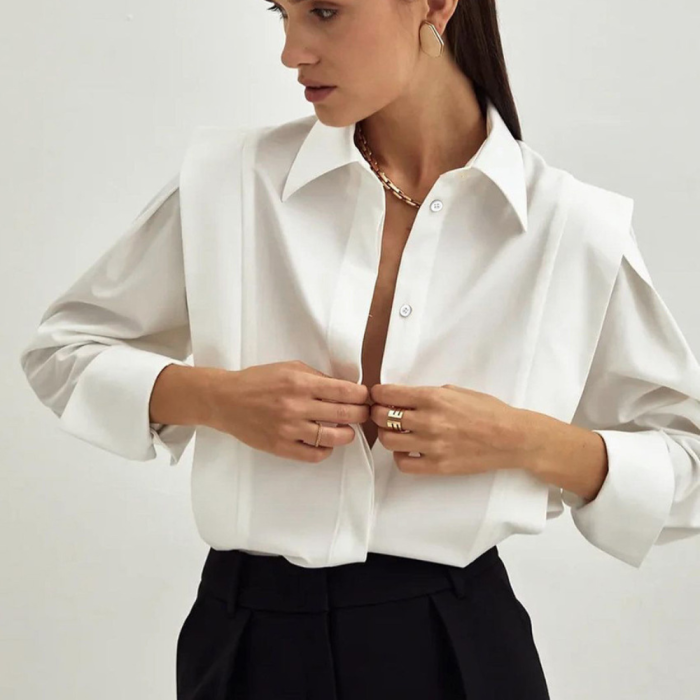 Women's Solid Color Elegant French Shirt