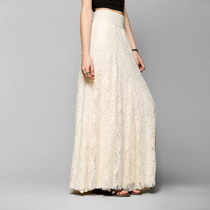 Women's Fashion Solid Color Lace Crochet Skirt