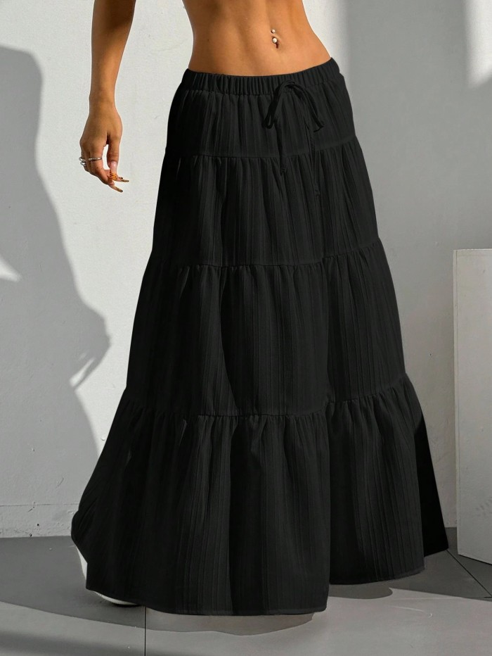 2025 Women's White High Waist Wrap Skirt - Flowy Maxi Long Skirt