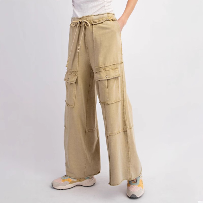 Women's Fashion Loose Casual High Waist Straight Pants