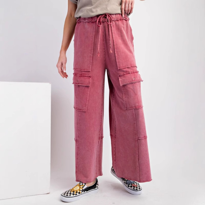 Women's Fashion Loose Casual High Waist Straight Pants