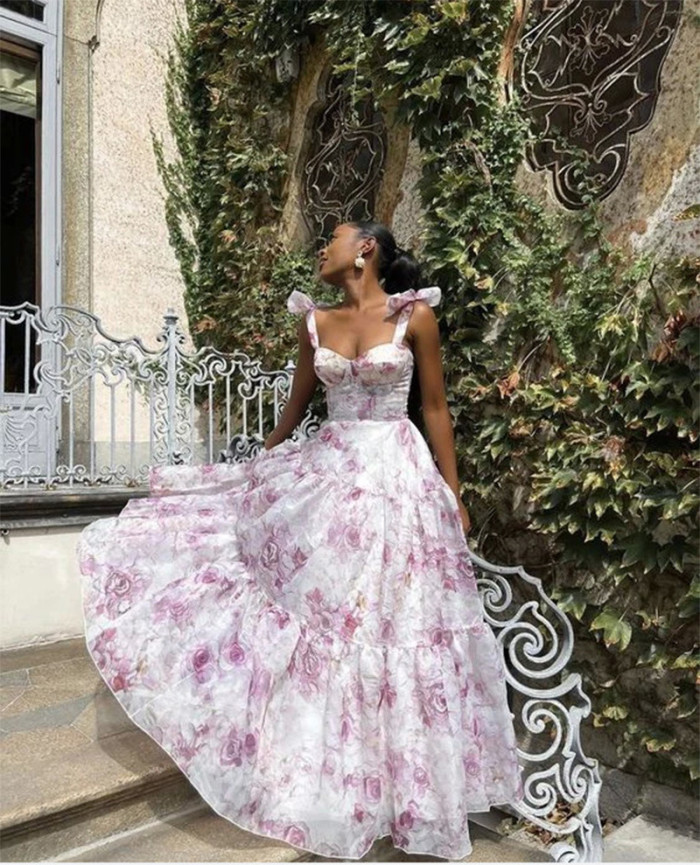 2025 Spring Summer Women's Off-Shoulder Organza Gown - Ethereal Long Evening Dress Romantic Formal Party Maxi Dress