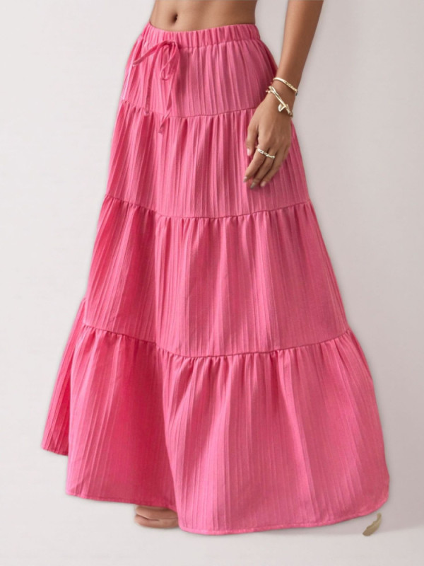 2025 Women's White High Waist Wrap Skirt - Flowy Maxi Long Skirt