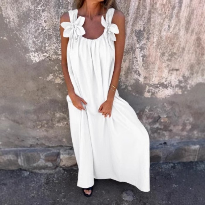 Women's 2025 Summer Solid Color Sleeveless Dress - Lace Trim Formal Evening Dress for Party Wedding Banquet, Slim Fit