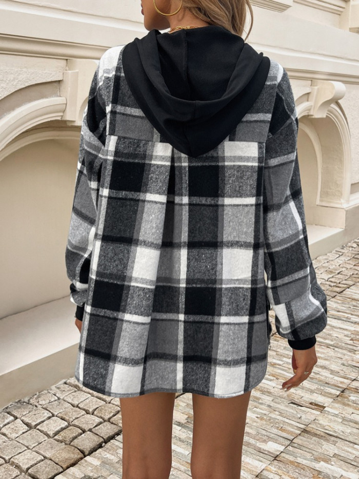 Women's Color Block Hoodie 2025 Fall Winter Fashion Casual Long Sleeve Pullover Two-Layer Fake Layered Sweatshirt