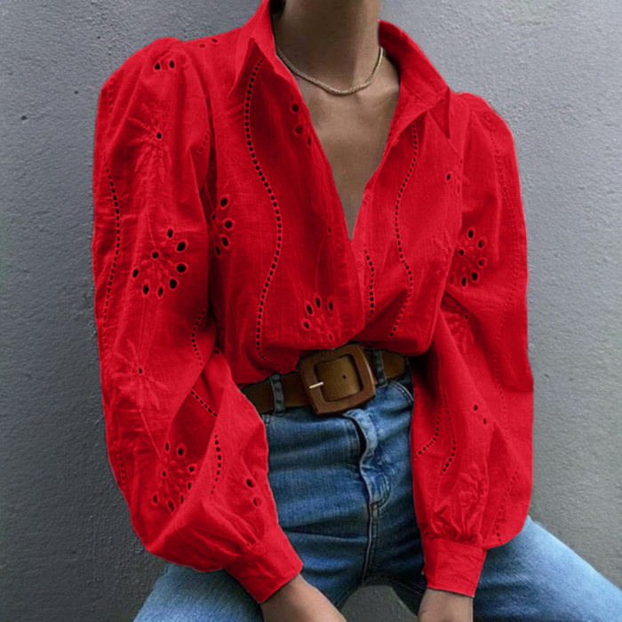 Women's Spring Summer Casual Loose Fit Fashion Knit Top Hollow Out Bubble Sleeve Cardigan