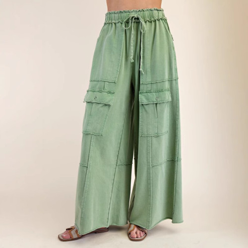 Women's Fashion Loose Casual High Waist Straight Pants