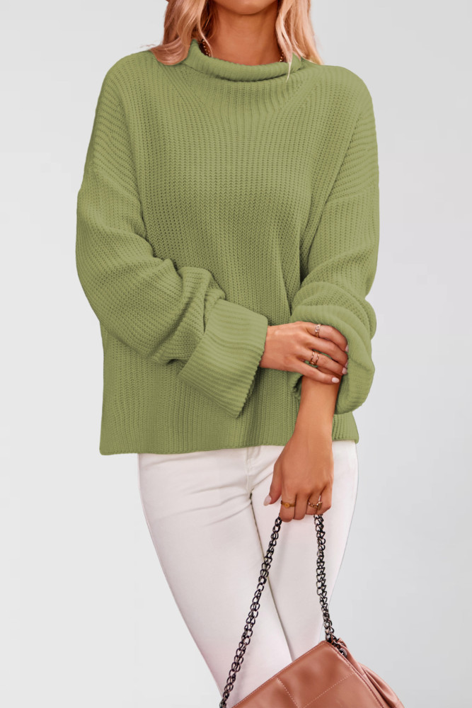 2025 Bell Sleeve Sweater - Oversized Round Neck Knit Top