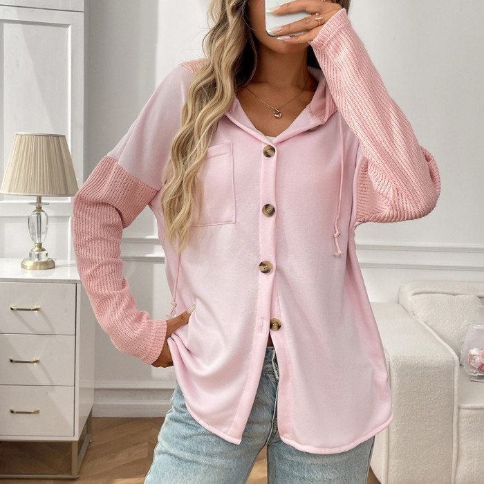 Women's Splicing Hoodie Sweater Casual