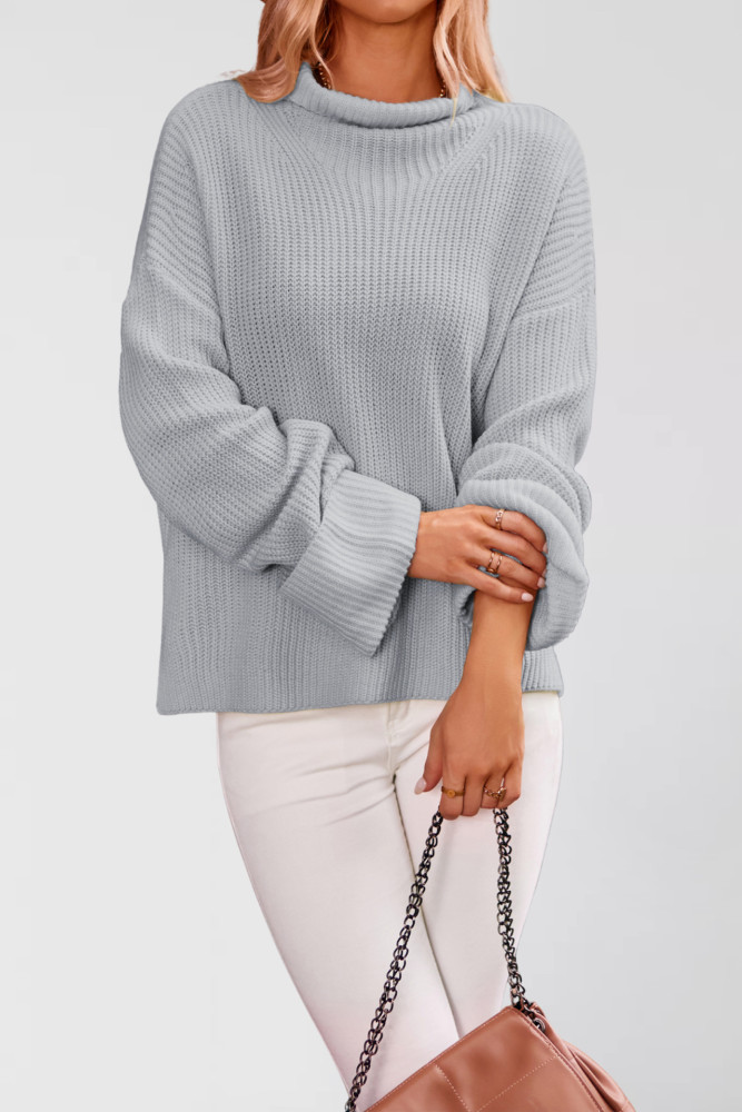 2025 Bell Sleeve Sweater - Oversized Round Neck Knit Top