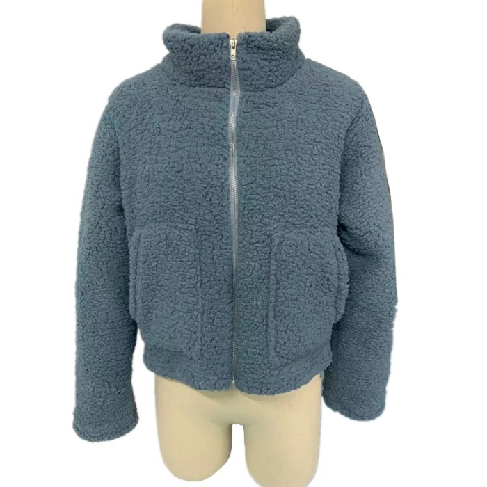 Autumn and Winter Women's New Plush Cardigan Short Jacket