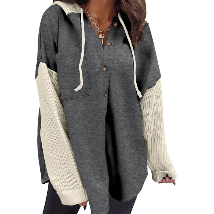 Women's Splicing Hoodie Sweater Casual