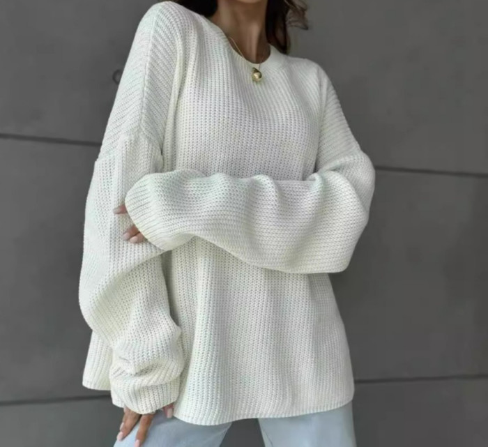 Women's Loose Plus Size Knitted Round Neck Long Sleeve Sweater