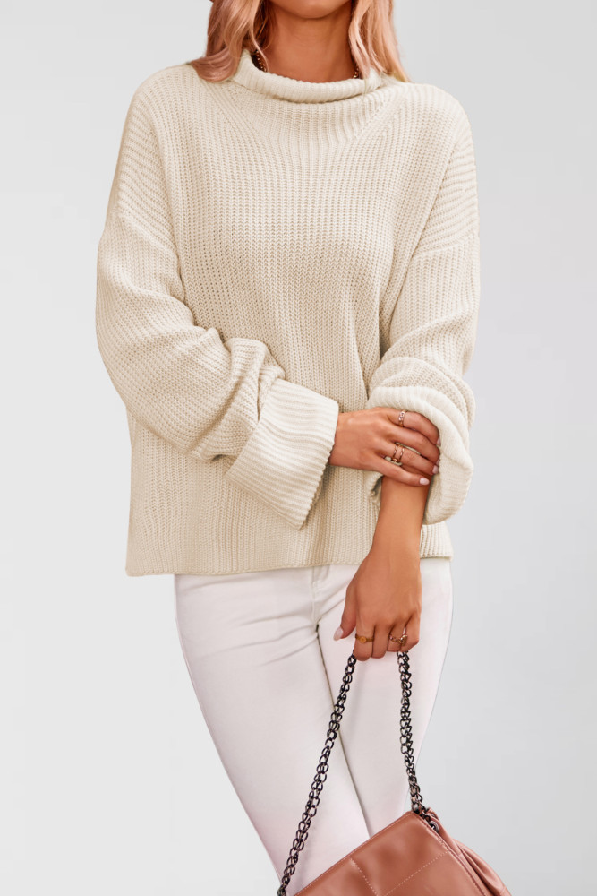 2025 Bell Sleeve Sweater - Oversized Round Neck Knit Top