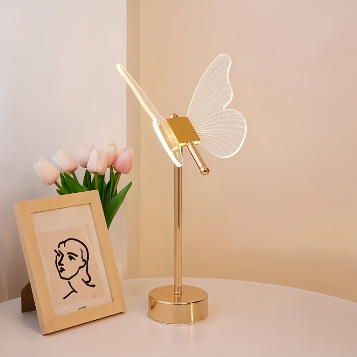 A creative USB power creative butterfly decorative light Table lamp art decorative light decoration nightlight atmosphere light living room room Bedroom a variety of room types for friends holiday birthday Christmas gift without batteries