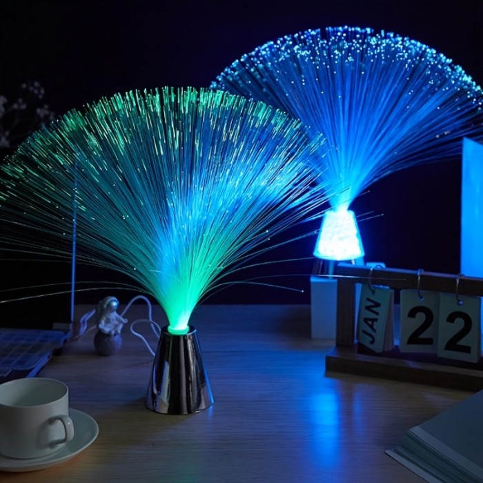 Ice Fiber Optic Mood Novelty Lamps Lighting Glacier Lite With Color-Changing Crystals Base