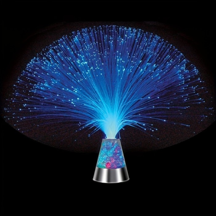 Ice Fiber Optic Mood Novelty Lamps Lighting Glacier Lite With Color-Changing Crystals Base