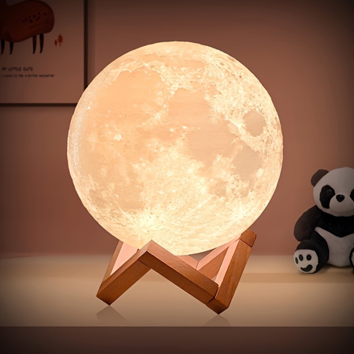 A Single Smart Remote-Controlled Moon Lamp with 128 Colors, a Small Light, Perfect As a Birthday Gift, Bedside Lamp, LED Light, USB Lamp, Decorative Item, Bedroom Light, Room Decoration Light, And a Creative Gift for Birthdays And Valentine'S Day.