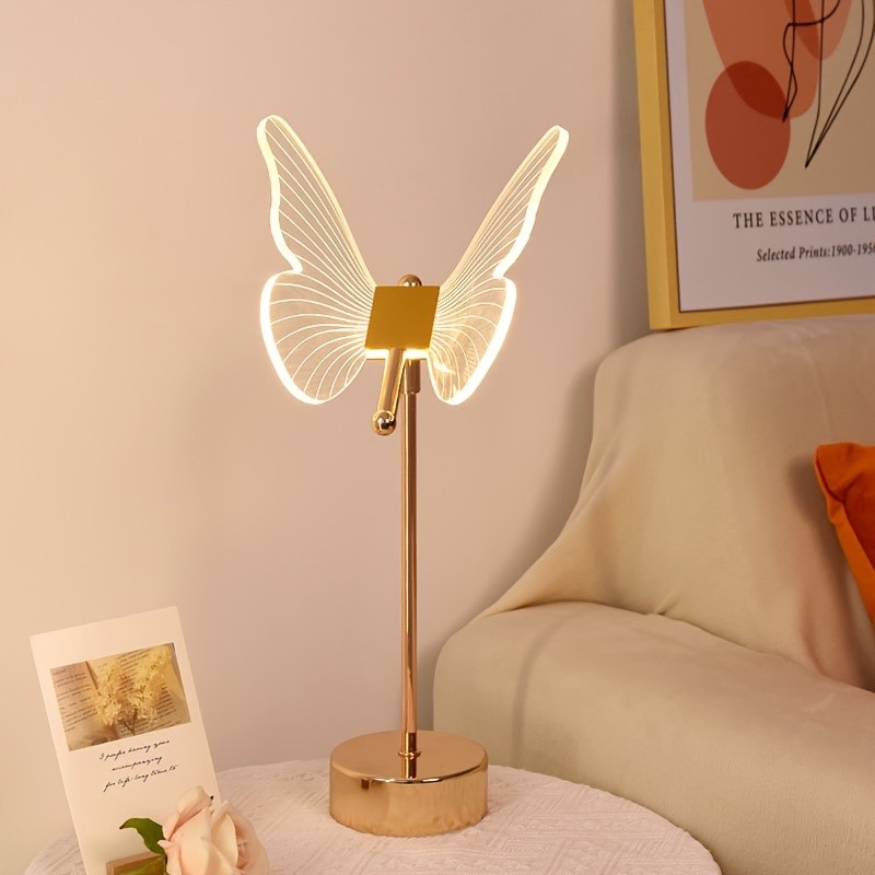 A creative USB power creative butterfly decorative light Table lamp art decorative light decoration nightlight atmosphere light living room room Bedroom a variety of room types for friends holiday birthday Christmas gift without batteries