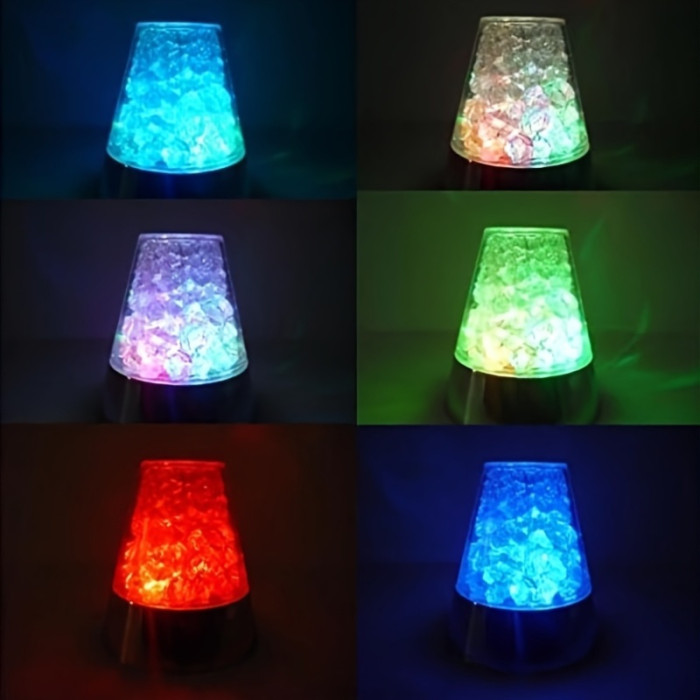 Ice Fiber Optic Mood Novelty Lamps Lighting Glacier Lite With Color-Changing Crystals Base