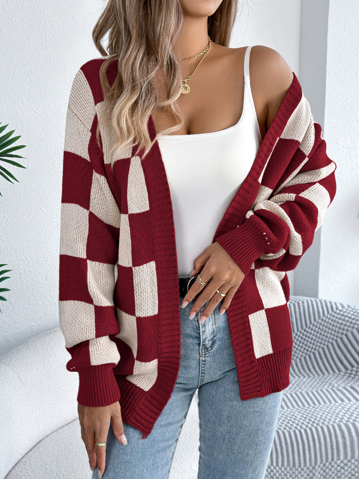 Cardigan Women Sweaters Mid Length Coats Knitted Lantern Sleeve Jumpers Y2k Streetwear Elegant Jackets Open Stith Autumn Winter