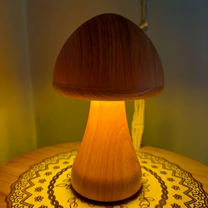 3-color LED Mushroom Light 1pc 3-color LED Mushroom Light | Portable Dimmable Night Light with Touch Sensor, USB Charging, Wireless Desk Light, Home Decoration, Christmas Light, Christmas Gift