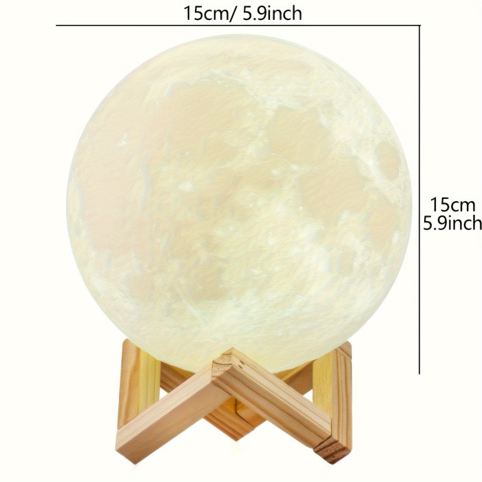 A Single Smart Remote-Controlled Moon Lamp with 128 Colors, a Small Light, Perfect As a Birthday Gift, Bedside Lamp, LED Light, USB Lamp, Decorative Item, Bedroom Light, Room Decoration Light, And a Creative Gift for Birthdays And Valentine'S Day.