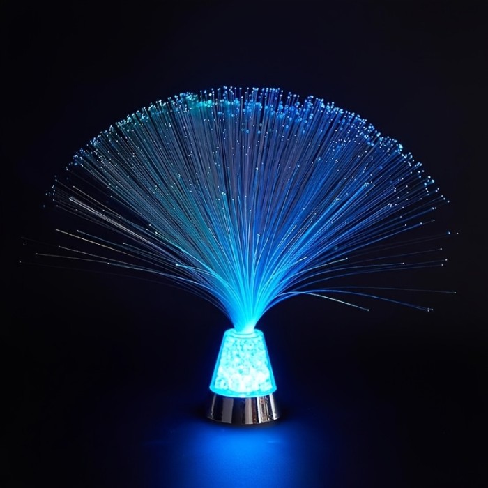 Ice Fiber Optic Mood Novelty Lamps Lighting Glacier Lite With Color-Changing Crystals Base