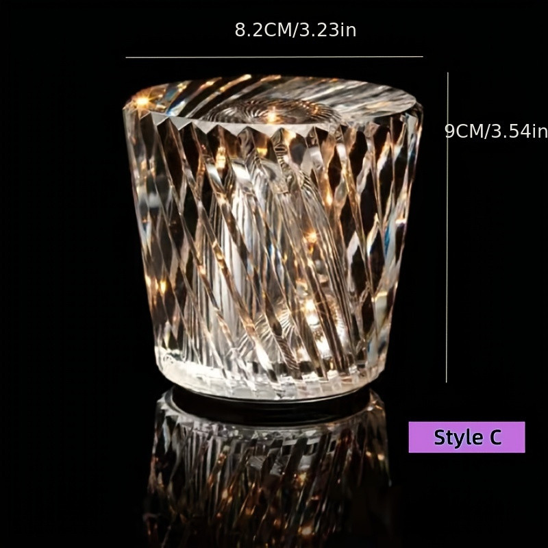 Crystal Charging Table Lamp Bar Atmosphere Lamp KTV Dining Table Decoration Atmosphere Night Light