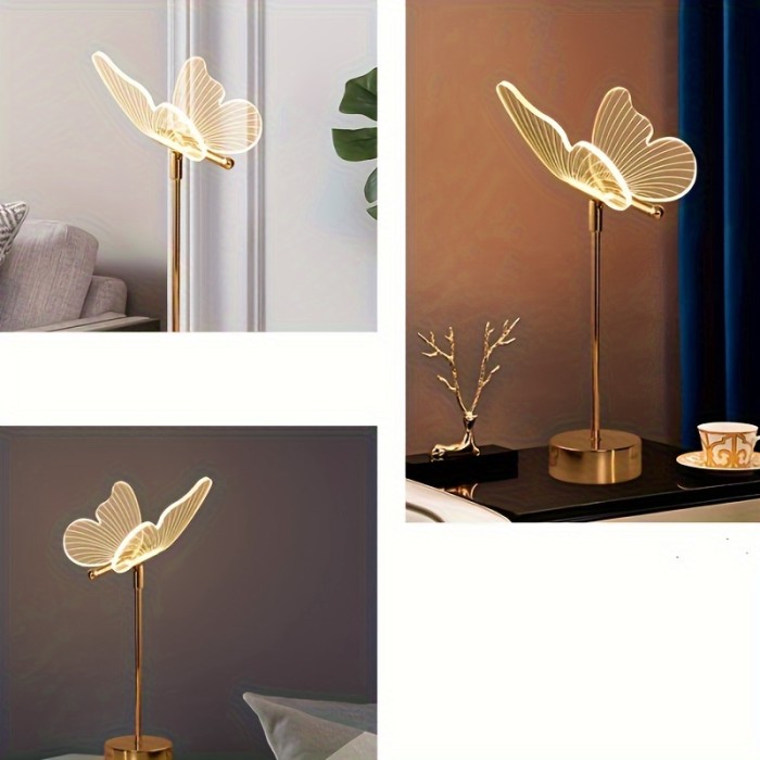 A creative USB power creative butterfly decorative light Table lamp art decorative light decoration nightlight atmosphere light living room room Bedroom a variety of room types for friends holiday birthday Christmas gift without batteries